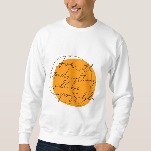 Sweatshirt Pour Avec Dieu Blanc (Devant)