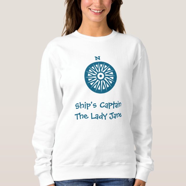 Sweatshirt Pour le capitaine. Une chemise pour le skipper ! (Devant)