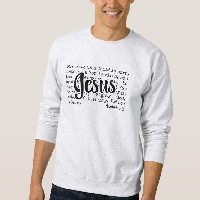 Sweatshirt POUR NOUS Christian Isaiah JESUS Noël (Devant)