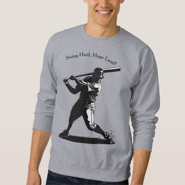 Sweatshirt Power Swing – Conception de baseball de style BD (Devant)