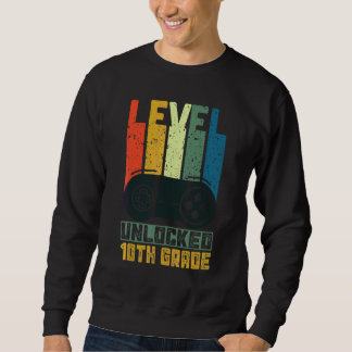 Sweatshirt Premier Jour De Niveau 10Ème Année Débloqué   Reto
