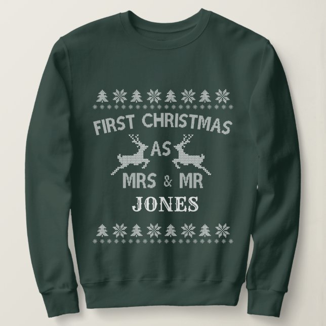Sweatshirt Premier Noël en tant que M. et Mme, Chandails de N (Design devant)