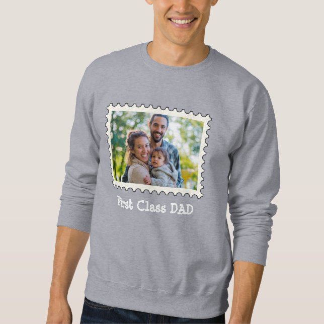 Sweatshirt PREMIÈRE CLASSE DAD Best Papa photo horizontale pe (Devant)