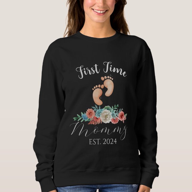 Sweatshirt Première Fois Maman Être Maman Baby shower Personn (Devant)