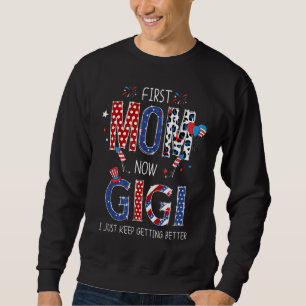 Sweatshirt Première Maman Maintenant Gigi Drapeau Américain P