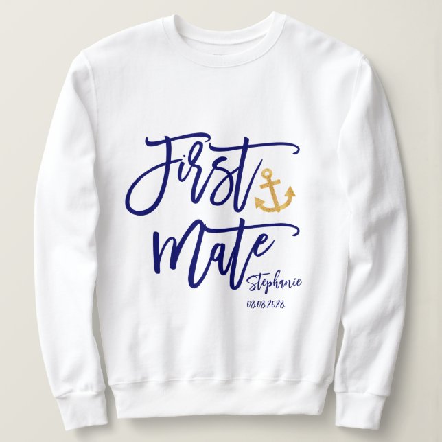 Sweatshirt Première Matelote Demoiselle d'Honneur Bleu Nautiq (Design devant)