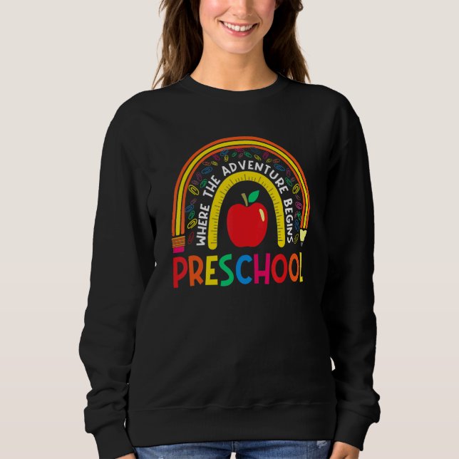 Sweatshirt Preschool Leopard Rainbow teacher team Preschool s (Devant)