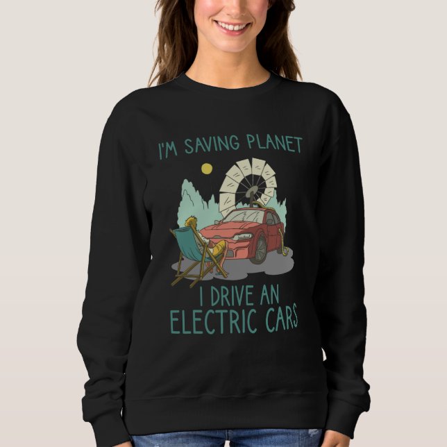 Sweatshirt present electric car owner ecologist nature protec (Devant)