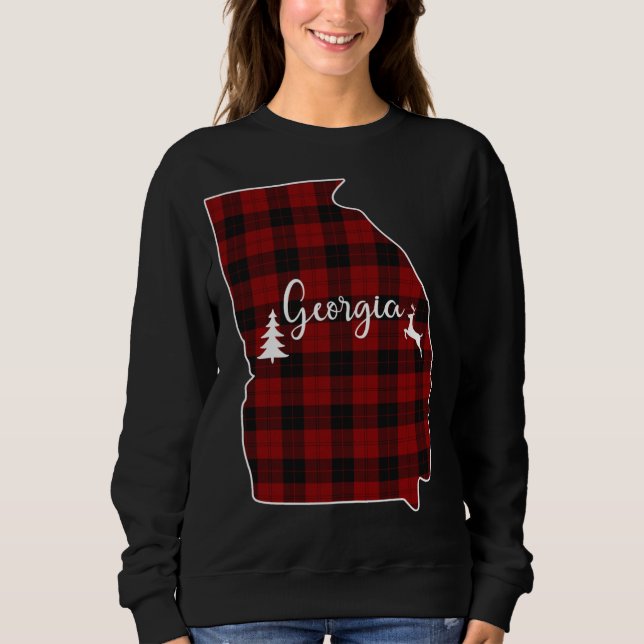 Sweatshirt Présentation de Noël pour Maman Papa Red Plaid Dee (Devant)