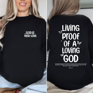 Sweatshirt Preuve vivante d'un papillon de Dieu aimant