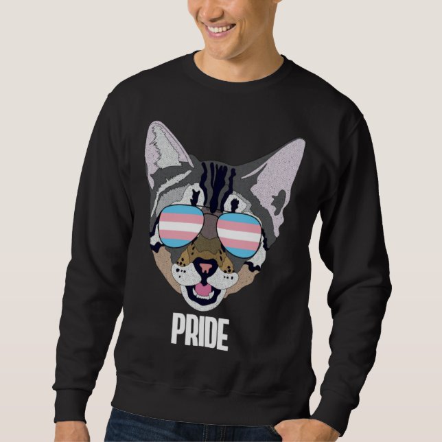 Sweatshirt Pride Funny Cat Trans Pride (Devant)