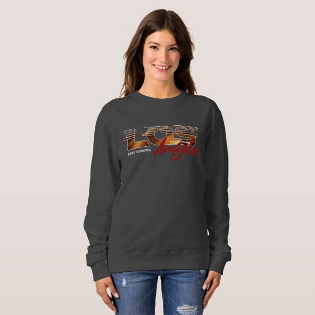 Sweatshirt Priez pour Los Angeles | Femme (Devant entier)