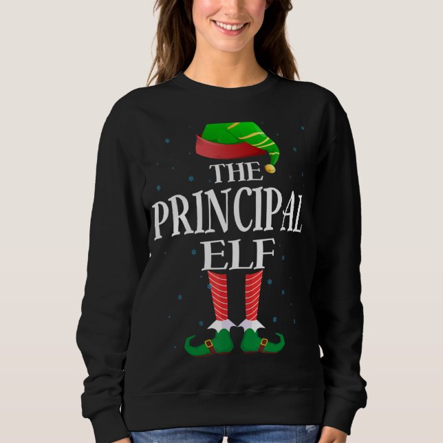 Sweatshirt Principal Elf Funny Matching Pajama Group Christma (Devant)