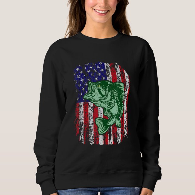 Sweatshirt Pro Bass Fishing pêcheur américain pêcheur à drape (Devant)