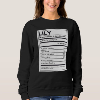 Sweatshirt Problème d'information sur la nutrition Lily Résou