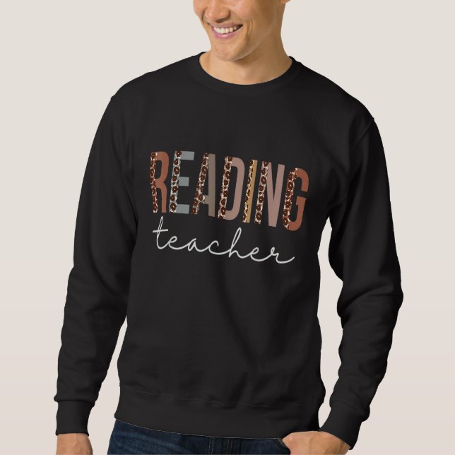 Sweatshirt Professeur de lecture Léopard Appréciation Pour Fe (Devant)