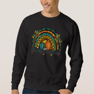 Sweatshirt Professeur de maternelle Bonjour Automne Arc-en-ci