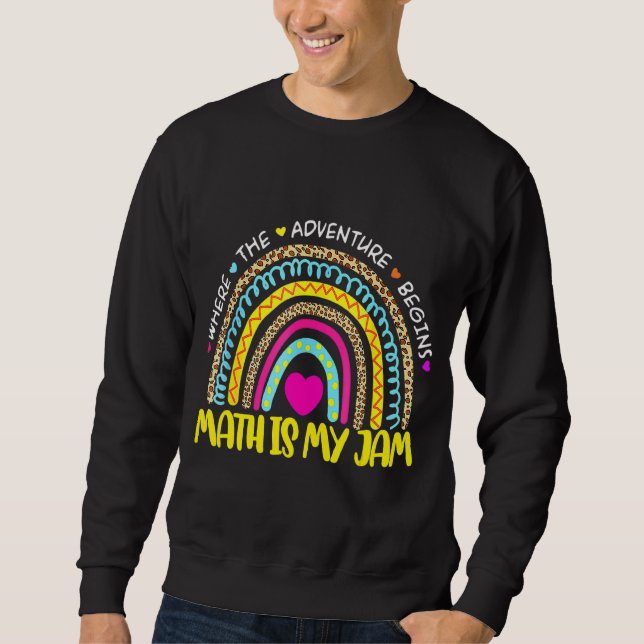 Sweatshirt Professeur de maths Rainbow Leopard Math Est Mon J (Devant)