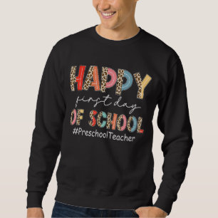Sweatshirt Professeur d'école maternelle Boho Léopard Joyeux