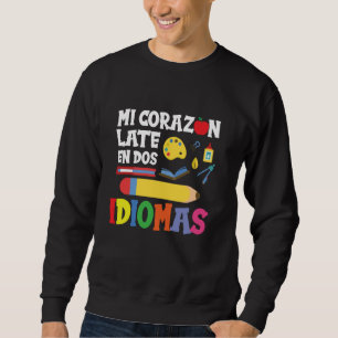 Sweatshirt Professeur d'espagnol bilingue - Mon cœur bat en d