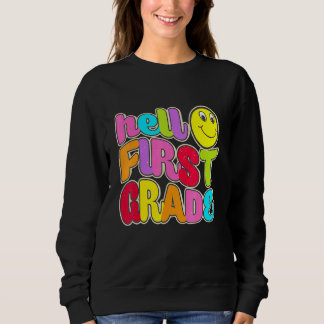 Sweatshirt Professeur Vintage Bonjour Première Année 1ère Ann