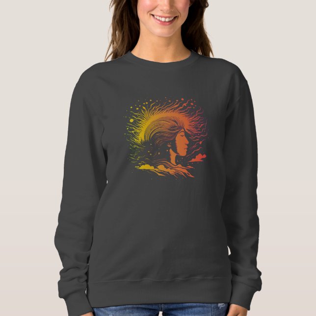 Sweatshirt Profil de la femme serene. (Devant)