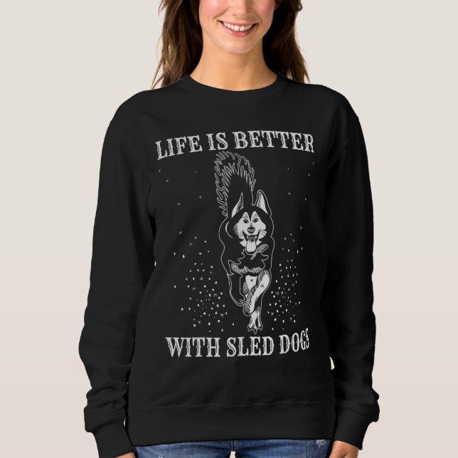 Sweatshirt Promeneur de Traîneau à Chiens de Course Alaska Hu (Devant)