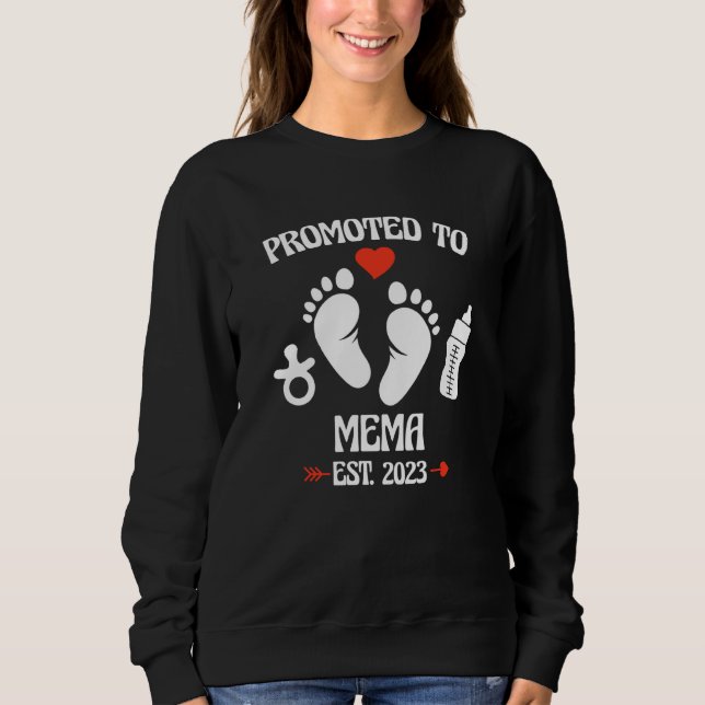 Sweatshirt Promoted To Mema 2023 First Time New Grandma Pregn (Devant)