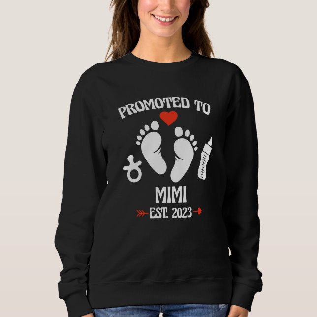 Sweatshirt Promoted To Mimi 2023 First Time New Grandma Pregn (Devant)