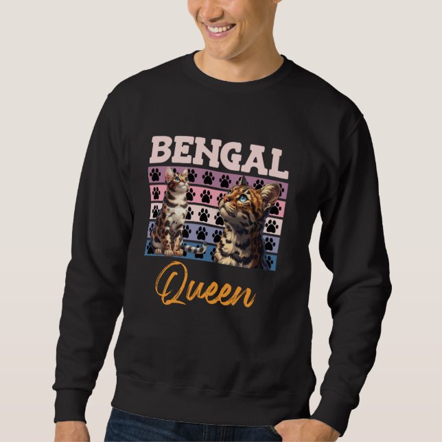 Sweatshirt Propriétaire du chat Bengale BENGAL REINE Bengale  (Devant)