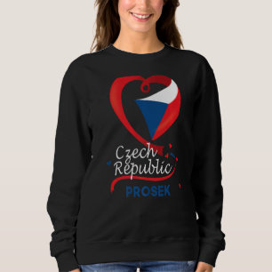 Sweatshirt Prosek République Tchèque Drapeau Coeur Lion Coton