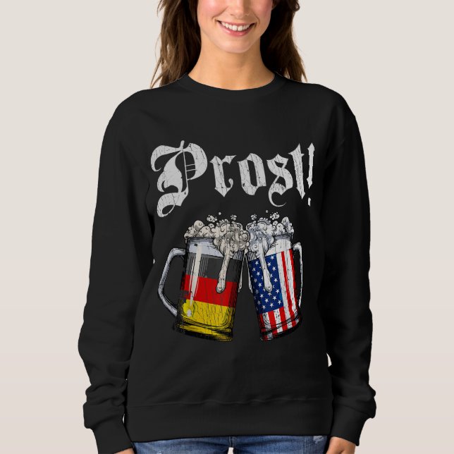 Sweatshirt Prost Bière Allemande Drapeau Américain Oktoberfes (Devant)