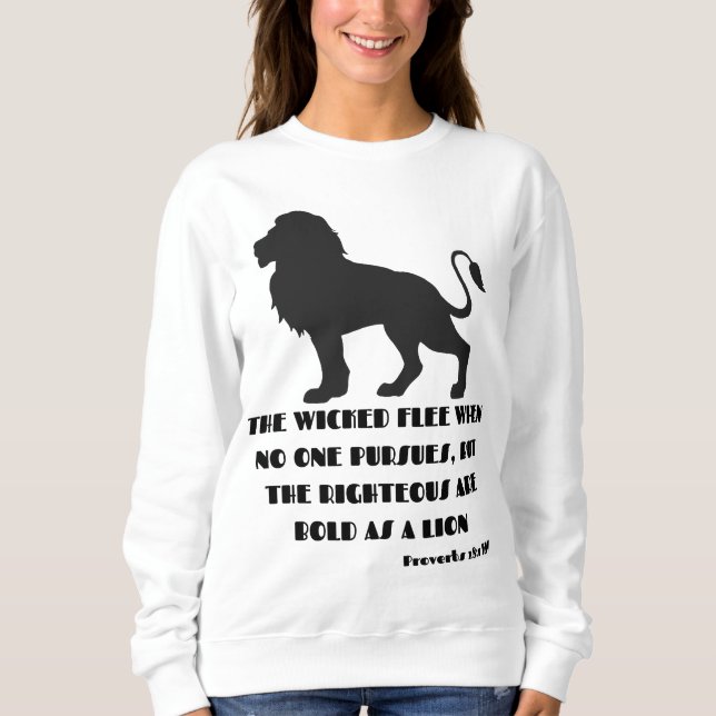 Sweatshirt Proverbes 28:1 Bible Verse Citation KJV Femmes (Devant)