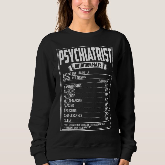 Sweatshirt Psychiatre Nutrition Fiches (Devant)