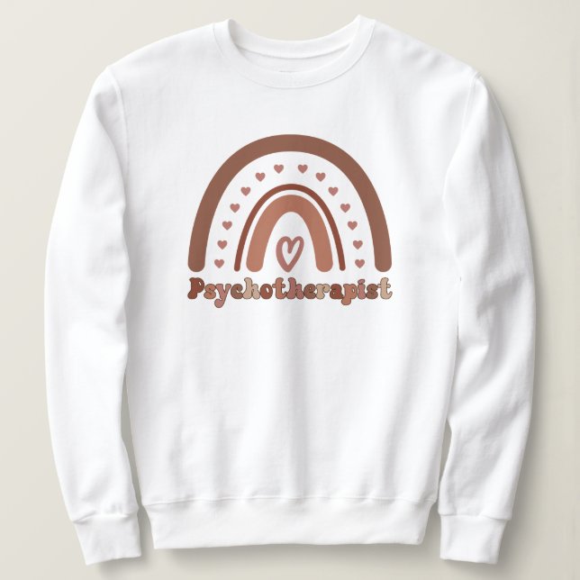 Sweatshirt Psychothérapeute Boho Rainbow (Design devant)