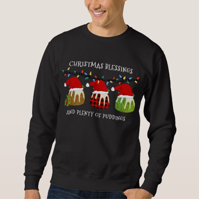 Sweatshirt Pudding de Parties scintillant de Noël Père Noël B (Devant)