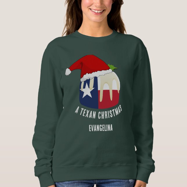 Sweatshirt Pudding TEXAN CHRISTMAS personnalisé (Devant)