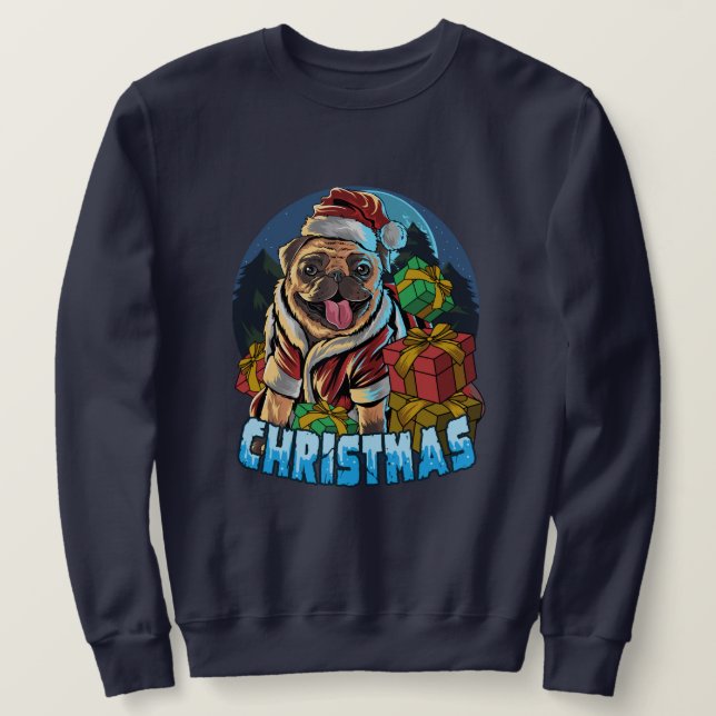 Sweatshirt Pug de Christmas (Design devant)