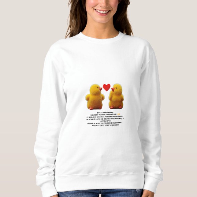Sweatshirt Pull “Poussin jaune” – Drôle, mignon et original (Devant)
