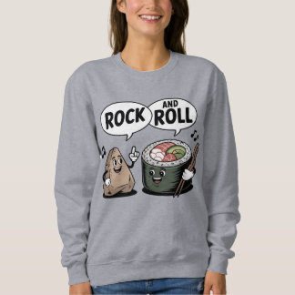 Sweatshirt Pun de dessin animé Rock and Roll Sushi