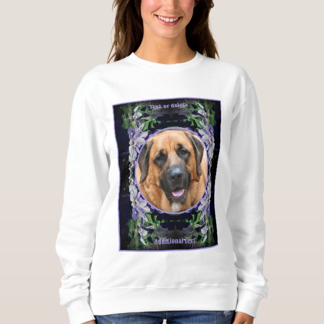 Sweatshirt Purple Clematis Cadre Fleur Créer Votre Propre Pho (Devant)