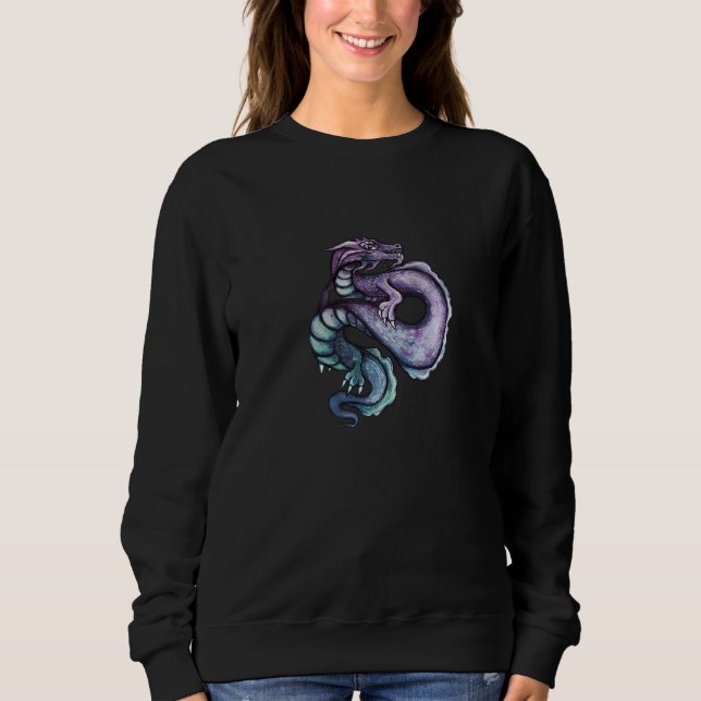 Sweatshirt Purple Dragon Sea Dragons Artwork  1 (Devant)