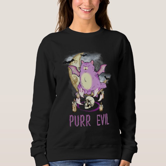 Sweatshirt Purr Evil  Let's Summon Demons Pastel Goth Occult  (Devant)