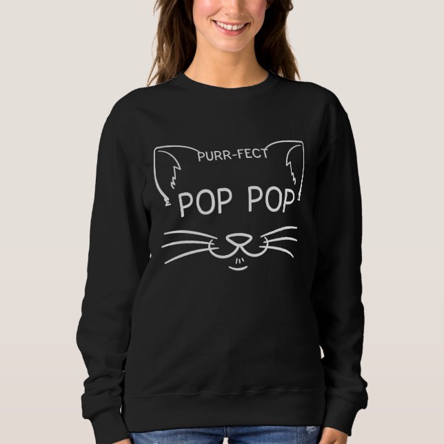 Sweatshirt Purr fect Pop Pop Funny Cat Lover Grandfather Kitt (Devant)
