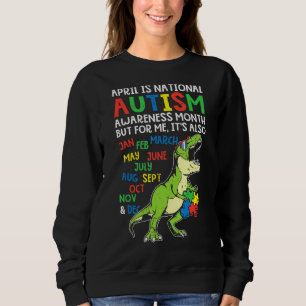 Sweatshirt Puzzle Dinosaur Avril Est Sensibilisation sur l'au
