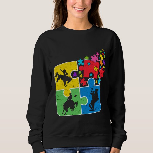 Sweatshirt Puzzle Sensibilisation sur l'autisme de soutien éq (Devant)