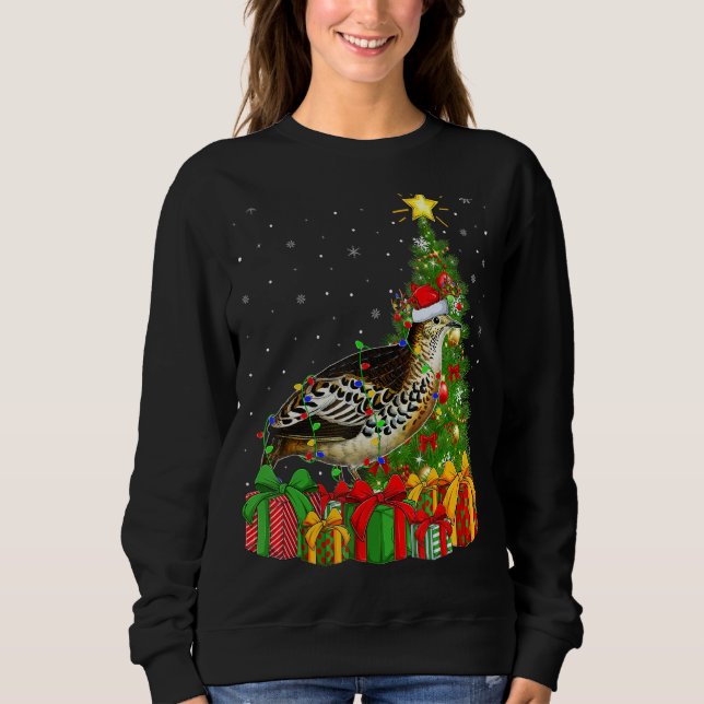 Sweatshirt Quail Bird Xmas Holiday Père Noël Quail Christmas  (Devant)