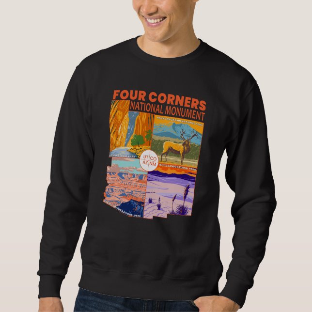 Sweatshirt Quatre coins Monument national avec Parcs nationau (Devant)