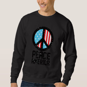 Sweatshirt Quatrième 4 juillet américain Drapeau Paix Amériqu
