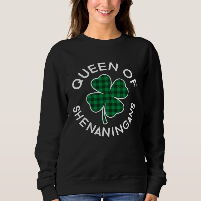 Sweatshirt Queen Of Shenanigans Plaid Lucky C St Patrick's Da (Devant)